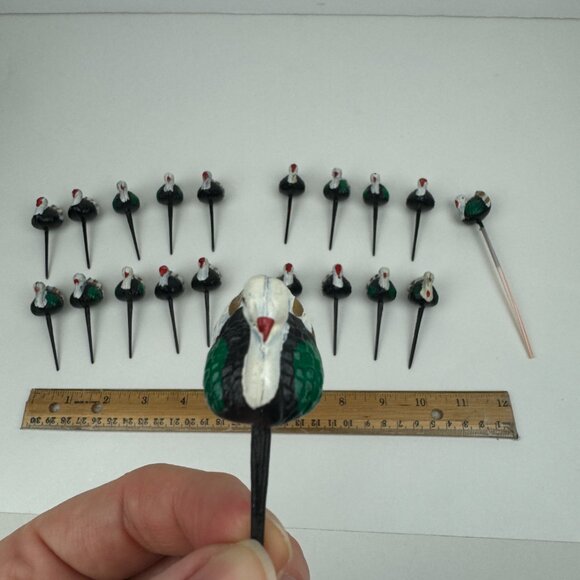 Vintage Thanksgiving Fall Autumn Plastic Turkey Cupcake Cake Toppers Hollow READ - Picture 7 of 15